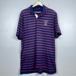 Polo Ralph Lauren Golf Men's Striped Polo with 2018 US Open Logo Size L; USGA